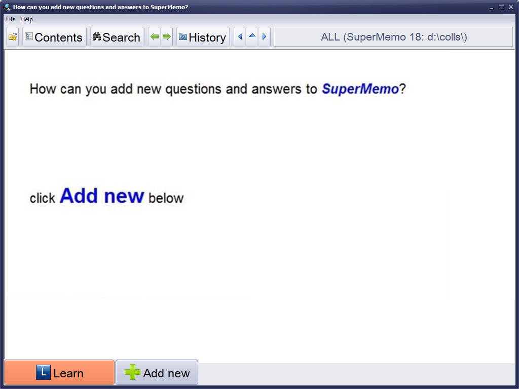 SuperMemo 添加新内容界面